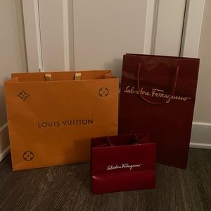Louis Vuitton, Ferragamo, and Fendi